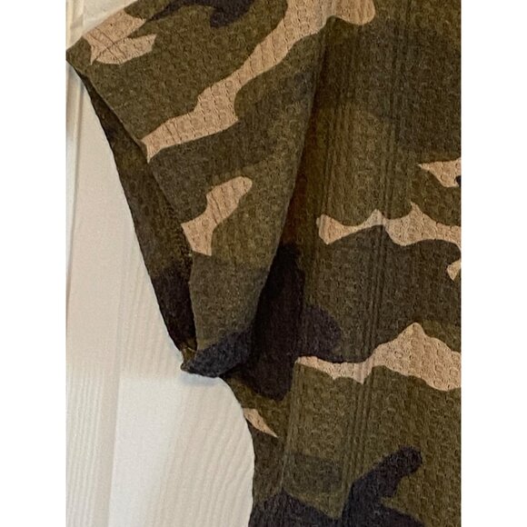 Express Camouflage Print Waffle Knit Dolman Sleeve Top For Women - Picture 7 of 16